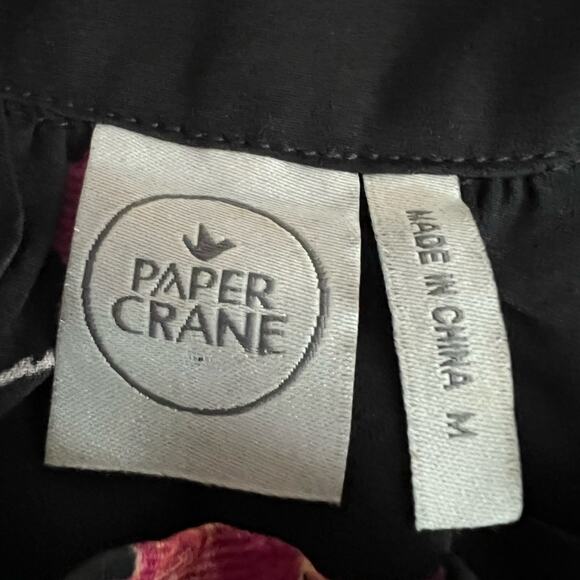 Gorgeous Paper Crane Halter Neck are Upscale Blouse Floral Print Top Sz M - Picture 11 of 11